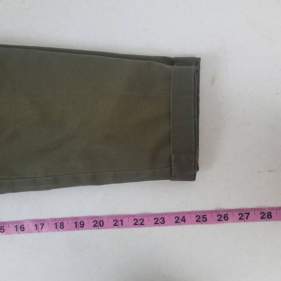 ALC Womens Krew Tapered Paperbag Pants Sz 2 Green Button Fly Quiet Luxury Retro - Picture 10 of 10